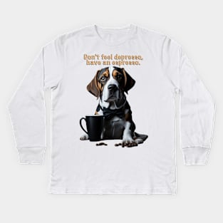 Coffee and Beagle Kids Long Sleeve T-Shirt